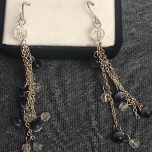 Black and crystal earrings, never worn